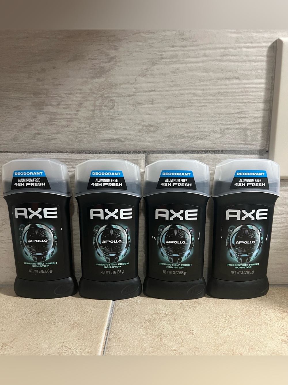 Lot of 4 AXE Apollo Aluminum Free Deodorant Stick 3 oz Each NEW